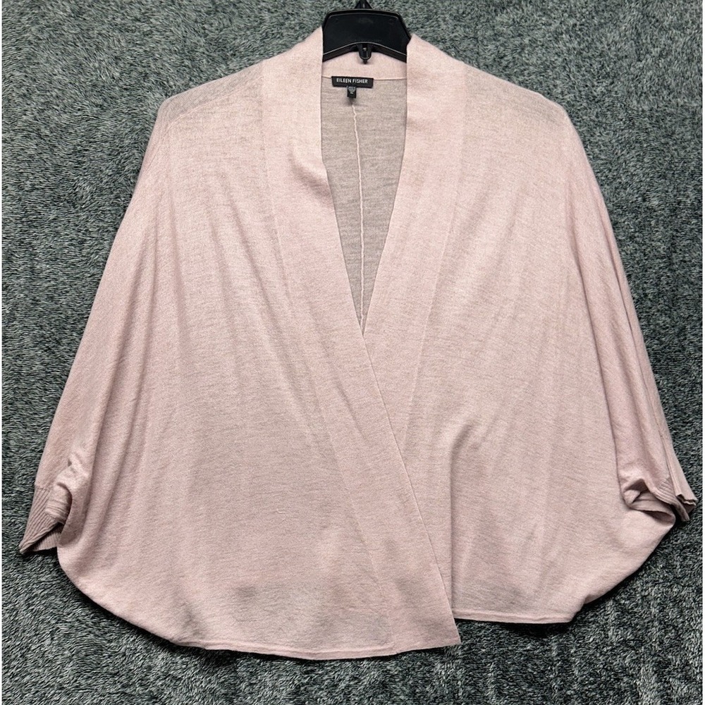 Eileen Fisher Womens Size XL Pink Wool Camel Pullover Cardigan Sweater (T7)